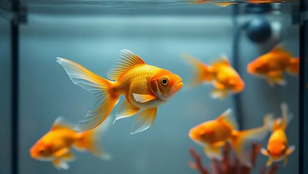 Aquário de água fria sem aquecedor com peixes ornamentais de temperatura ambiente